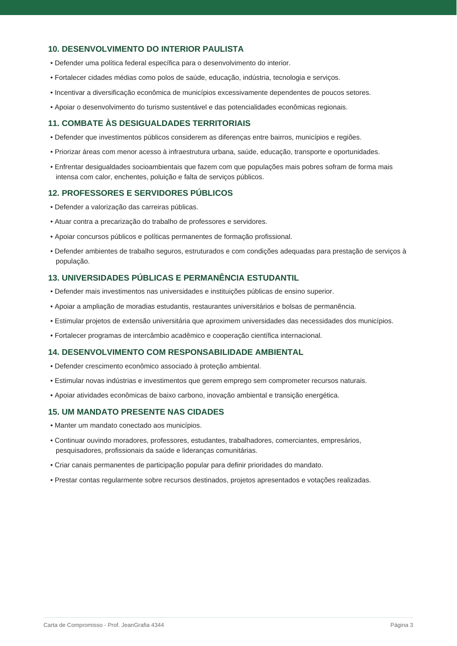 Carta de Compromisso assinada — página 3 de 4
